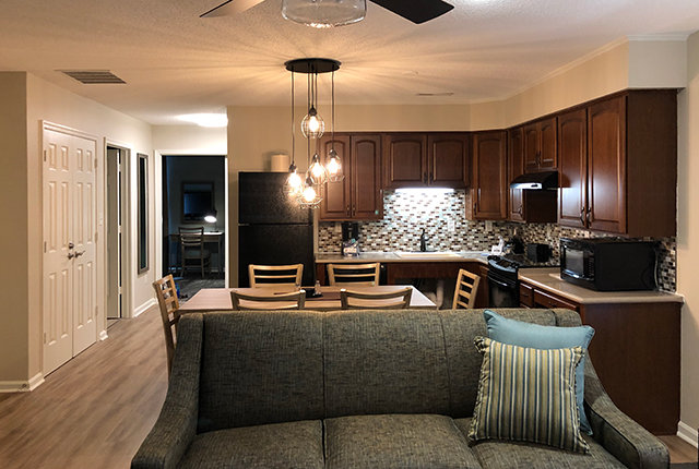 Condo living room & kitchen at  Resort